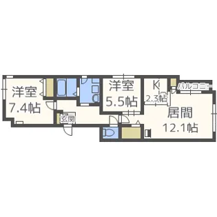 さくら北11条【5階】の間取り