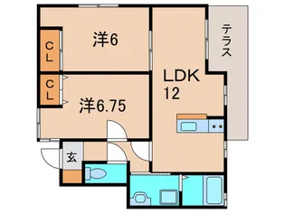 エトワール稲野【1階】の間取り