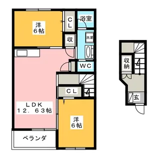 ブルースカイI【2階】の間取り
