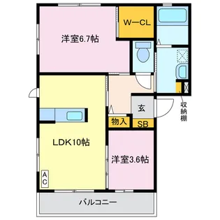 リヴィエール東部【2階】の間取り