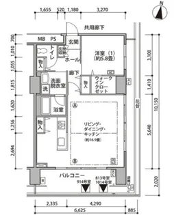東雲キャナルコートCODAN17号棟【6階】の間取り