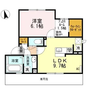 セーヌ東森田【1階】の間取り