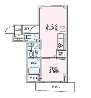 リーブス二葉YS【1階】の間取り