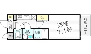 レジュールアッシュ梅田LUXE【7階】の間取り