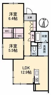 プランドミール【1階】の間取り