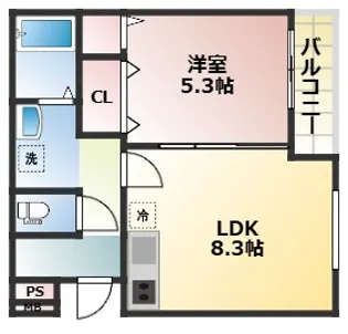 フジパレス岸和田下松2番館【2階】の間取り