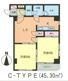タケカグランドハイツ【4階】の間取り