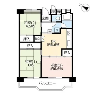 UR北坂戸駅前ハイツ【8階】の間取り
