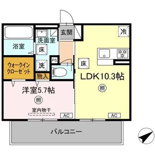 WM新八代B【1階】の間取り