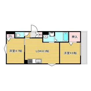 クリエオーレ佃【1階】の間取り