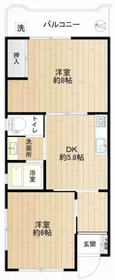 白鬚橋ローヤルコーポ【7階】の間取り