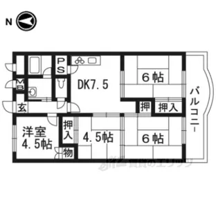 向島ニュータウン3街区F棟【6階】の間取り