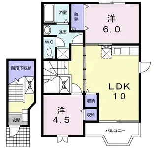 ミレニアムKANII B棟【2階】の間取り