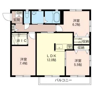 グランKコートC【2階】の間取り