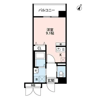 CUES(キューズ)米山【5階】の間取り