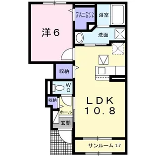 フォンテーヌII B【1階】の間取り