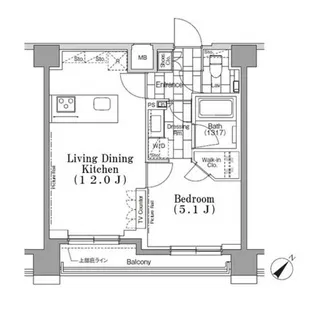 ONE ROOF FLAT TSUKISHIMAワンルーフフラット月島【8階】の間取り