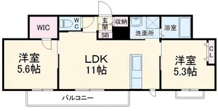 マロニエ B【2階】の間取り