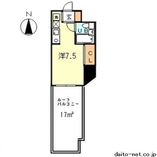 ウエストバリビル【6階】の間取り