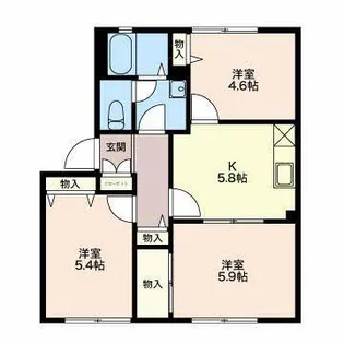 サンディアス【1階】の間取り