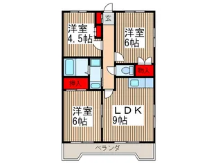 グランパレス弐番館【3階】の間取り