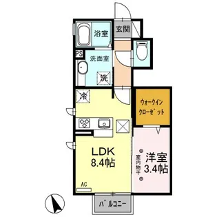 フェルム B【1階】の間取り