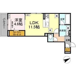 D Paina あざみ野II【1階】の間取り