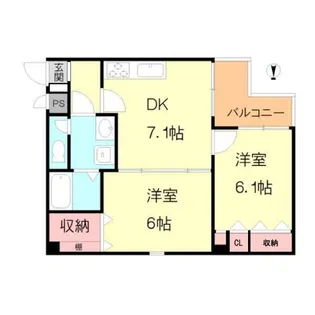 ルミナス新伊丹【2階】の間取り