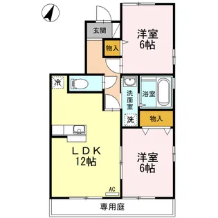 リッシハウス B棟【1階】の間取り