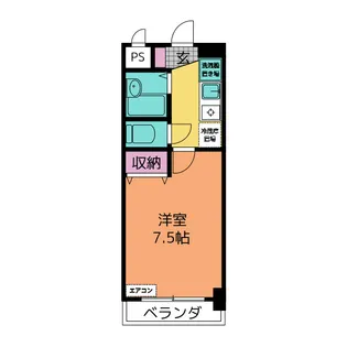コーポ昭和(1Kタイプ)【3階】の間取り