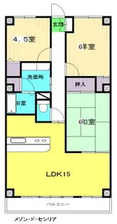 メゾンドセシリア【4階】の間取り