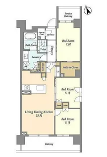 東京都世田谷区中町2【マンション】の間取り