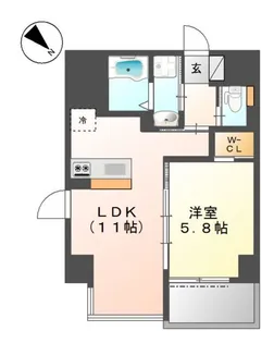 エイチ・ツーオー今里東【1階】の間取り
