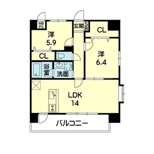水前寺グランテラス【10階】の間取り