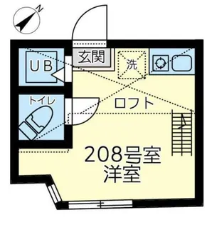 ユナイト横浜アルボラン【2階】の間取り