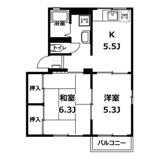シティハイムハピネスB棟【2階】の間取り