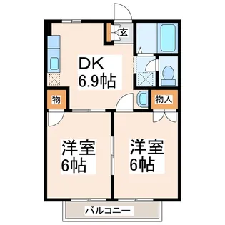 ユニハイム月尾I【1階】の間取り