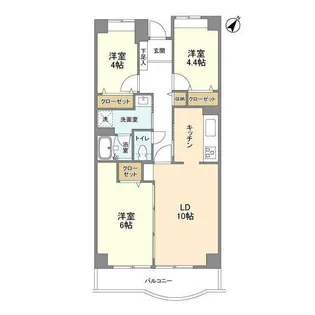 KDXレジデンス東雪谷【6階】の間取り