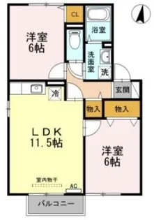 グリーンベルズ C棟【2階】の間取り