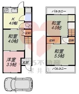 大阪府東大阪市若江東町2【一戸建】の間取り