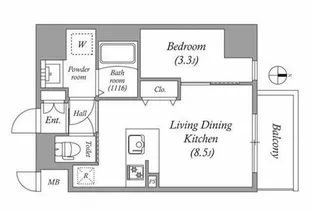 ArtizA京橋WEST【2階】の間取り