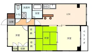 プランドール矢原【4階】の間取り