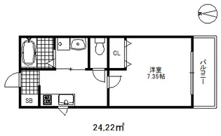 リーフビル割塚【7階】の間取り
