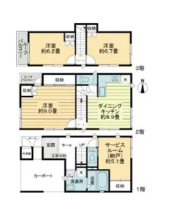 東京都新宿区左門町【一戸建】の間取り