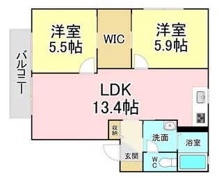 エクセルコート B棟【2階】の間取り