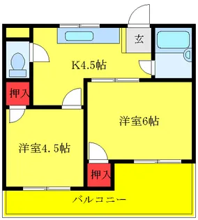 ドムスアルバ【7階】の間取り