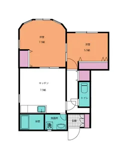 アグレアーブル津江【1階】の間取り