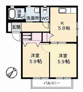 エポック・ヴィラ A棟【1階】の間取り