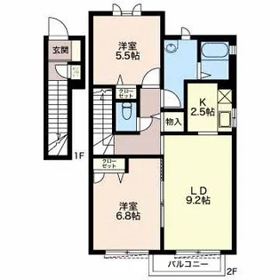 Fistful Peace OKUDA C棟(フィストフルピース【2階】の間取り