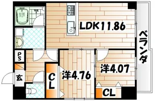 U-Basic reef 三萩野【7階】の間取り